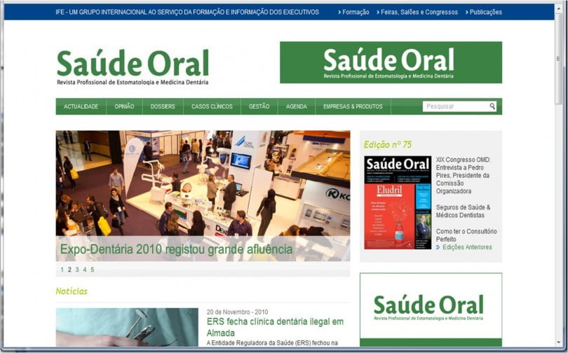Revista Saúde Oral com novo site