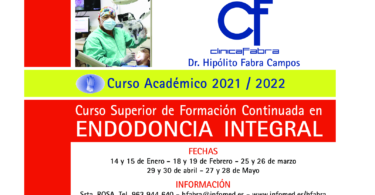A edição 2021/2022 do “Curso Superior de Formación Continuada en Endodoncia Integral” já tem as inscrições abertas.